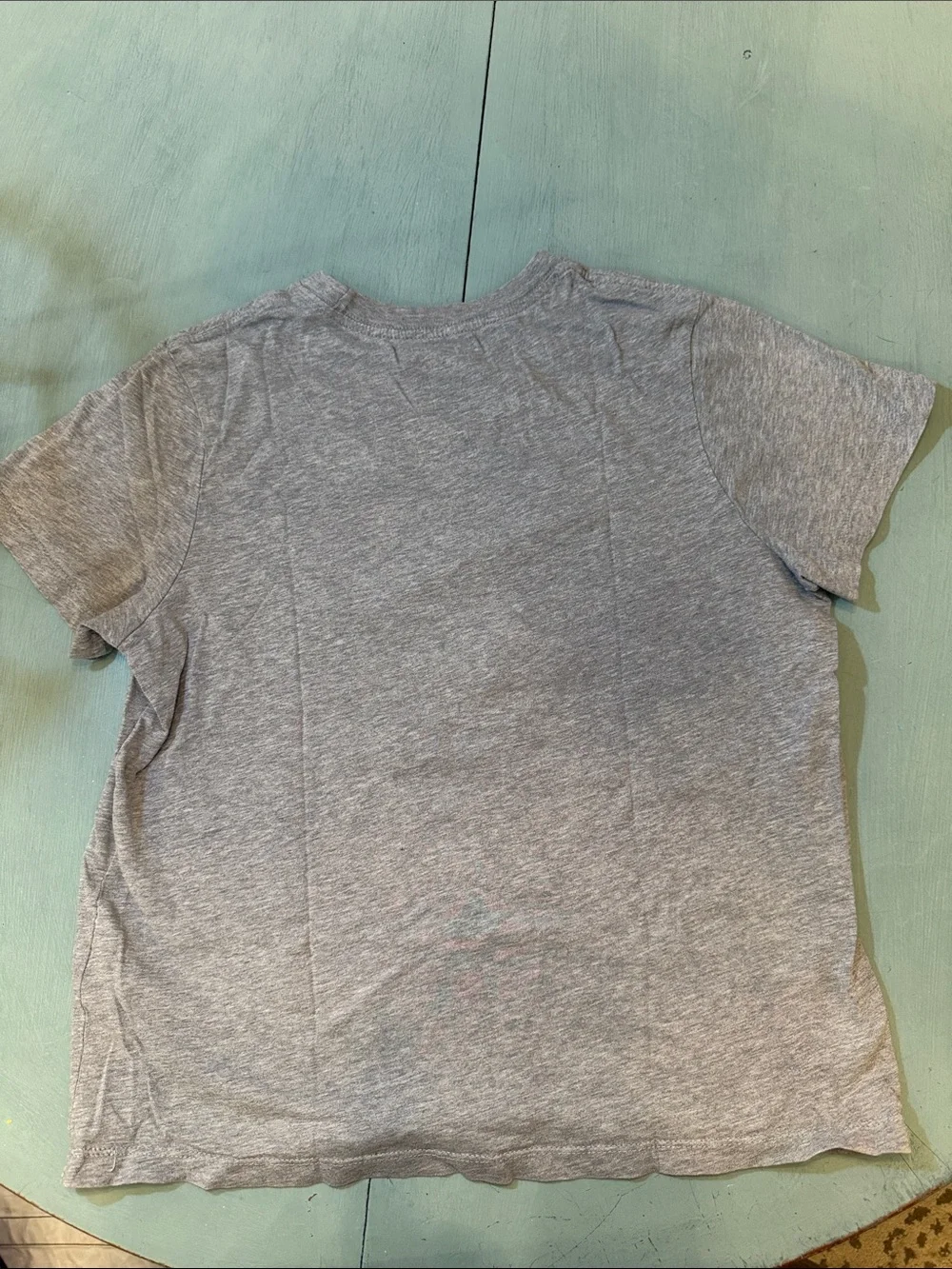 Nike Heather Gray Tee with Pink and Blue Surf Cat Graphic